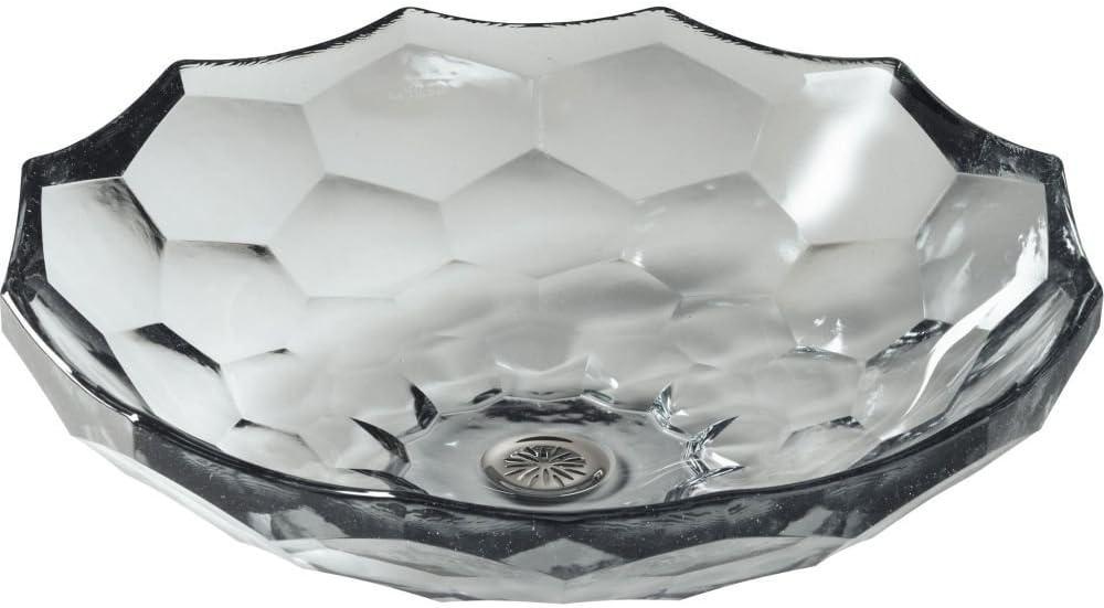 Kohler Briolette, Artist Editions Oval Faceted Glass Bathroom Vessel Sink