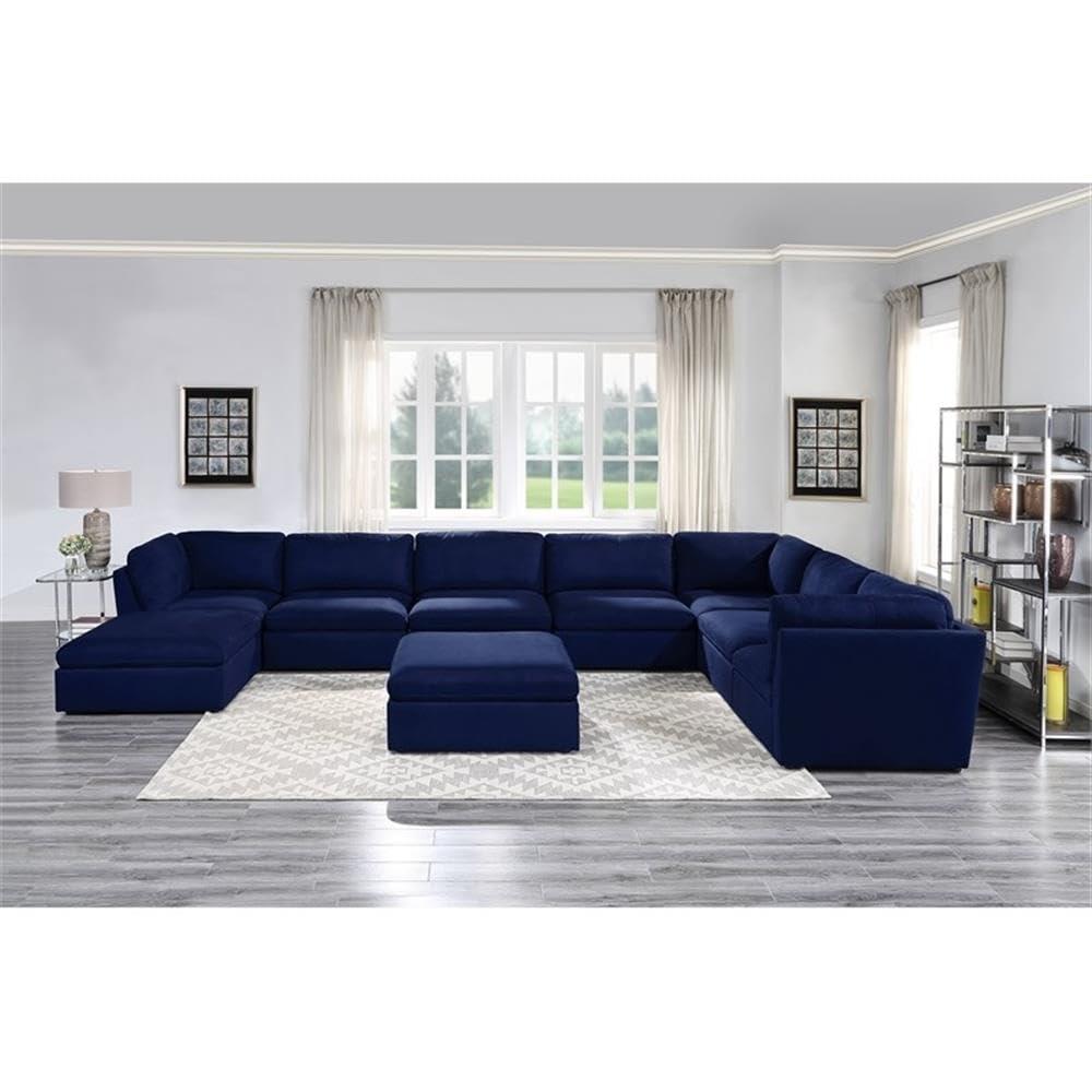 Crosby Modular - Armless Chair in Blue Fabric