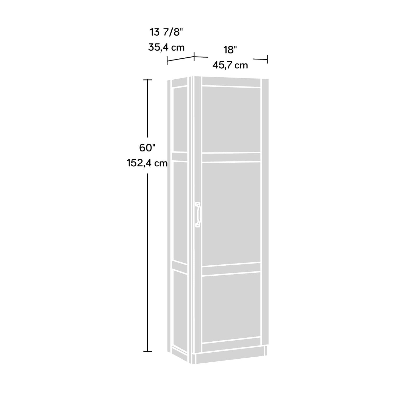 Sauder 60"H Raised Panel Doors Storage Pantry, Cinnamon Cherry Finish