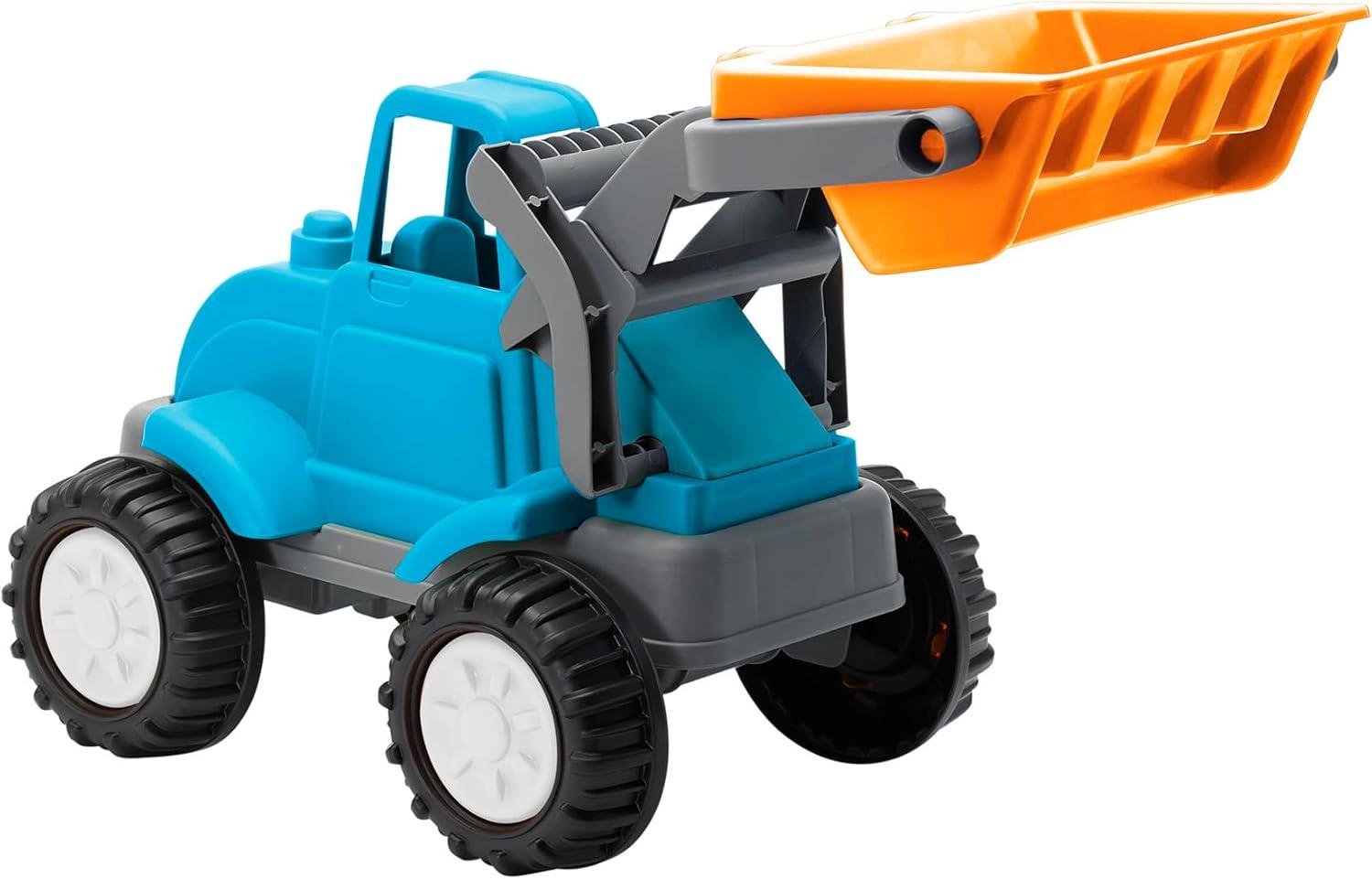 Gigantic Blue and Orange Plastic Loader Truck with Knobby Wheels