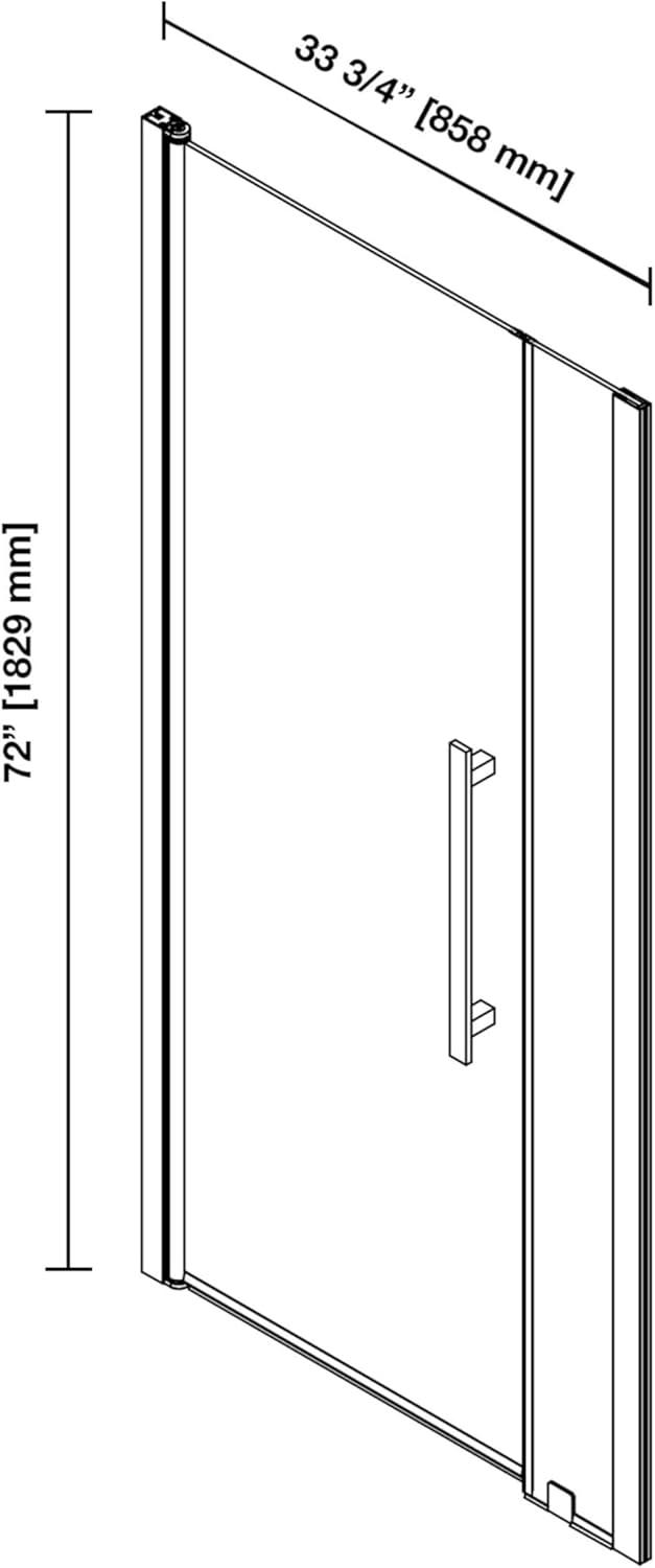 OVE Decors Pasadena 33 3/4 To 35 3/4 In. W X 72 In. H Alcove Frameless Pivot Shower Door , 2025