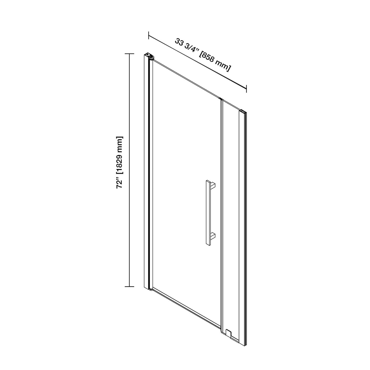OVE Decors Pasadena 33 3/4 To 35 3/4 In. W X 72 In. H Alcove Frameless Pivot Shower Door , 2025