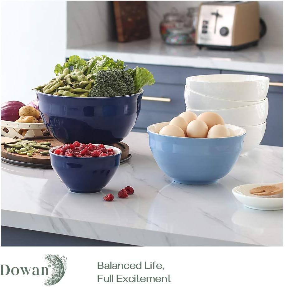 Blue Porcelain Round Nesting Mixing Bowl Set, 3-Piece