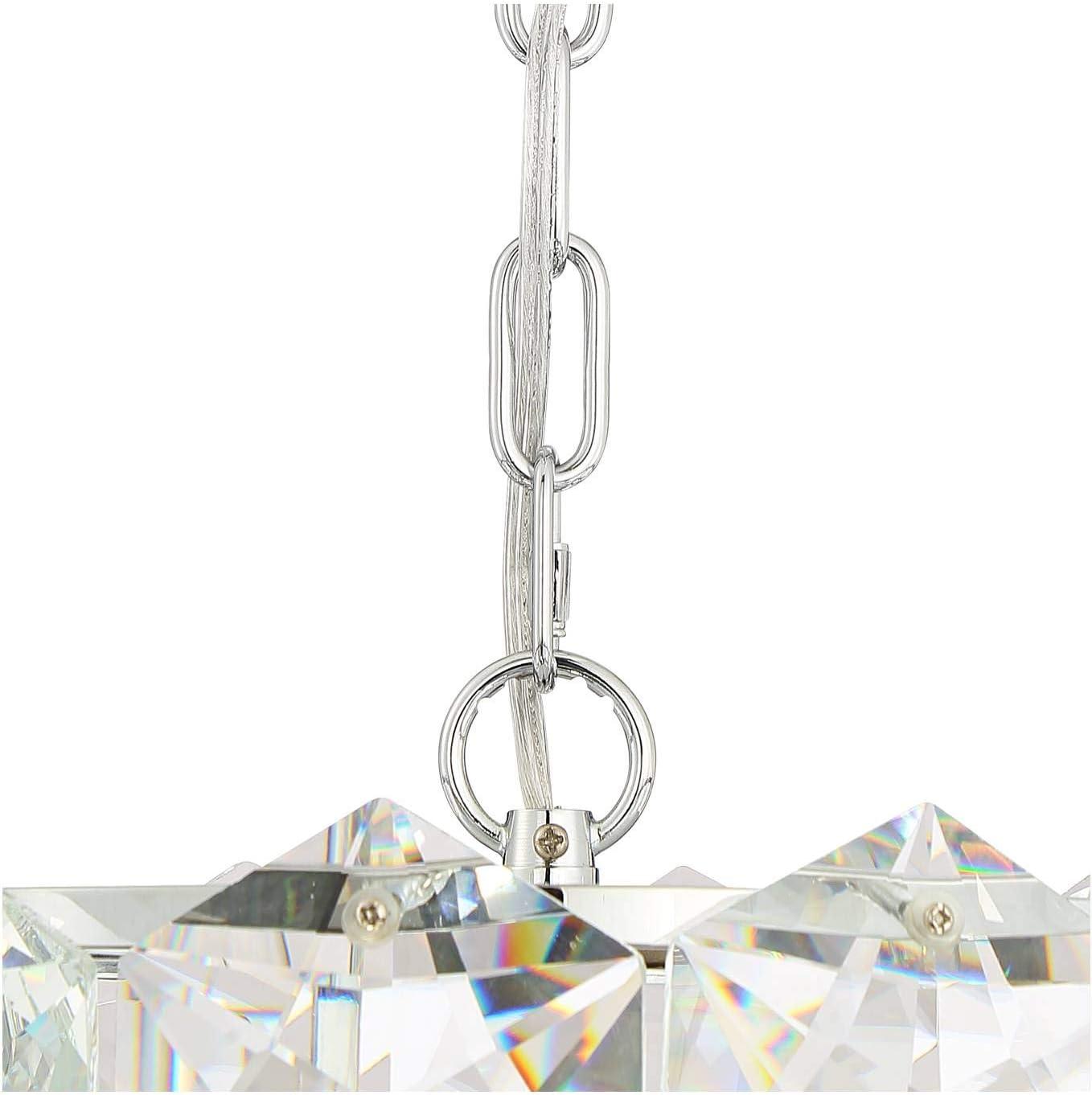 Vienna Full Spectrum Chrome Crystal Pendant Chandelier 13 1/2" Wide Modern 5-Light Fixture for Dining Room House Kitchen Entryway