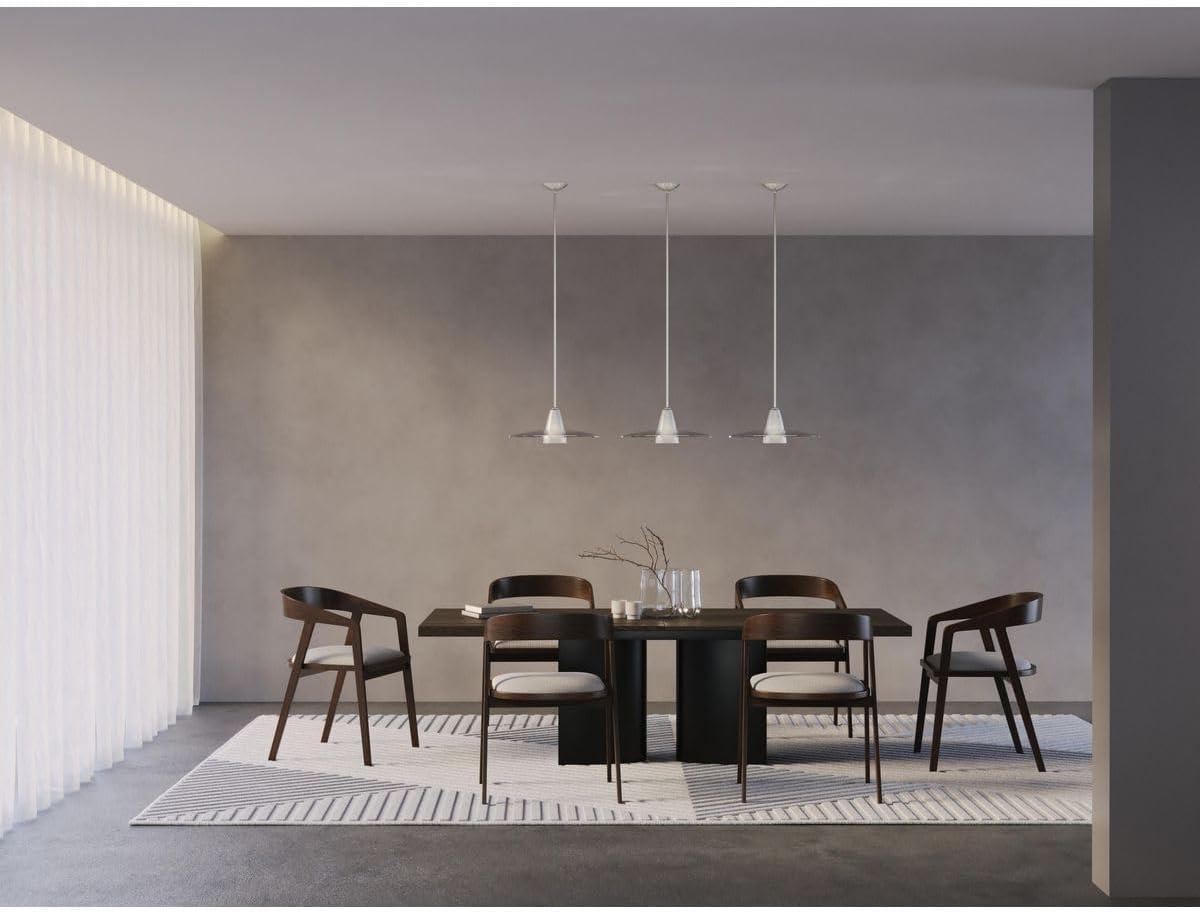 Progress Lighting, Contemporary Stem-Hung Pendant, 1 Light, Brushed Nickel, Clear Glass Shade