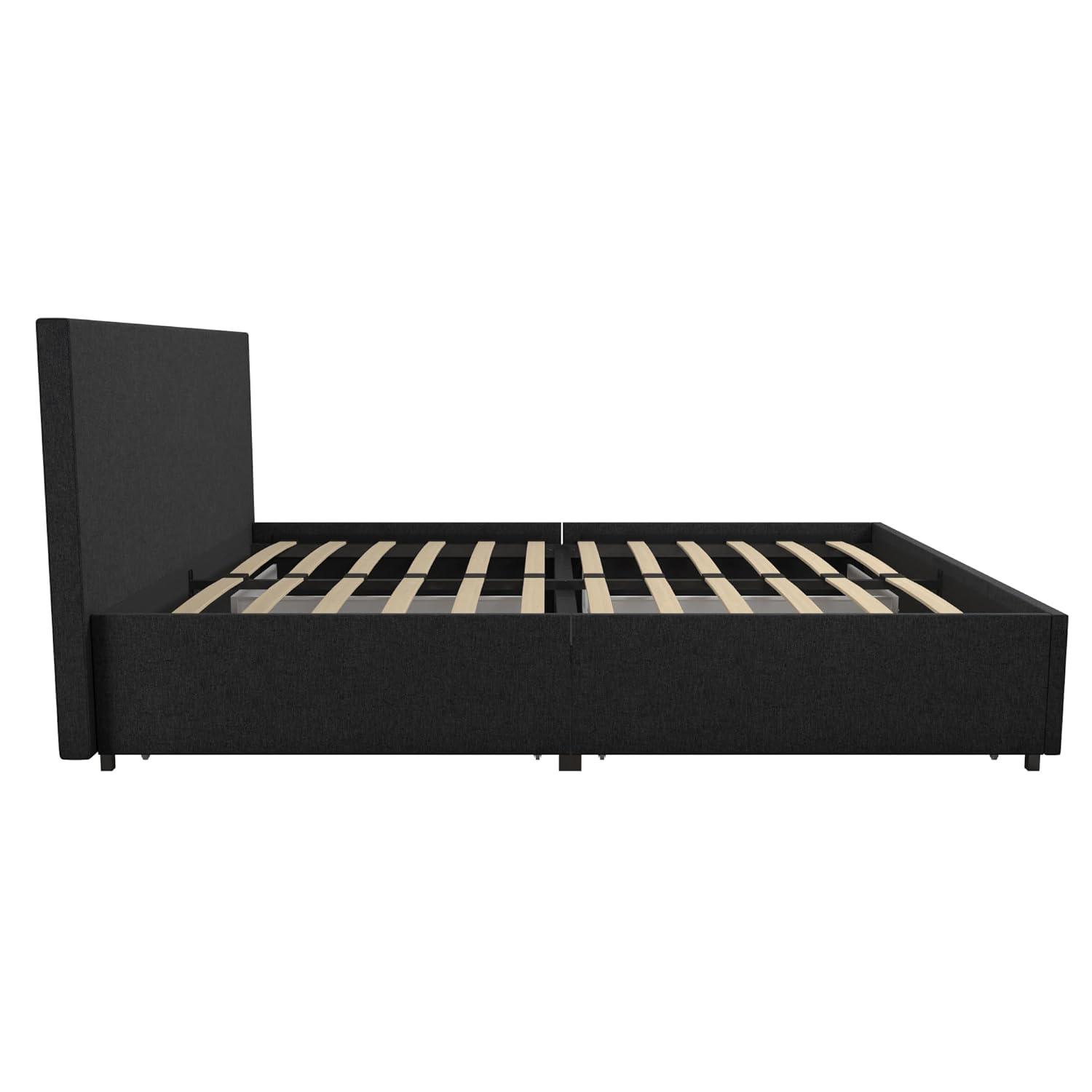 Novogratz Kelly Upholstered Unfinished Platform Storage Bed