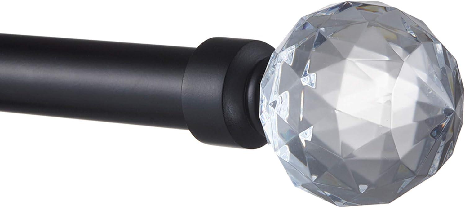 Exclusive Home Crystal Ball 1" Curtain Rod and Coordinating Finial Set