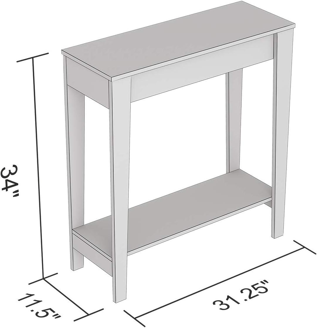 Contemporary Dark Taupe 31" Console Table with Storage Shelf