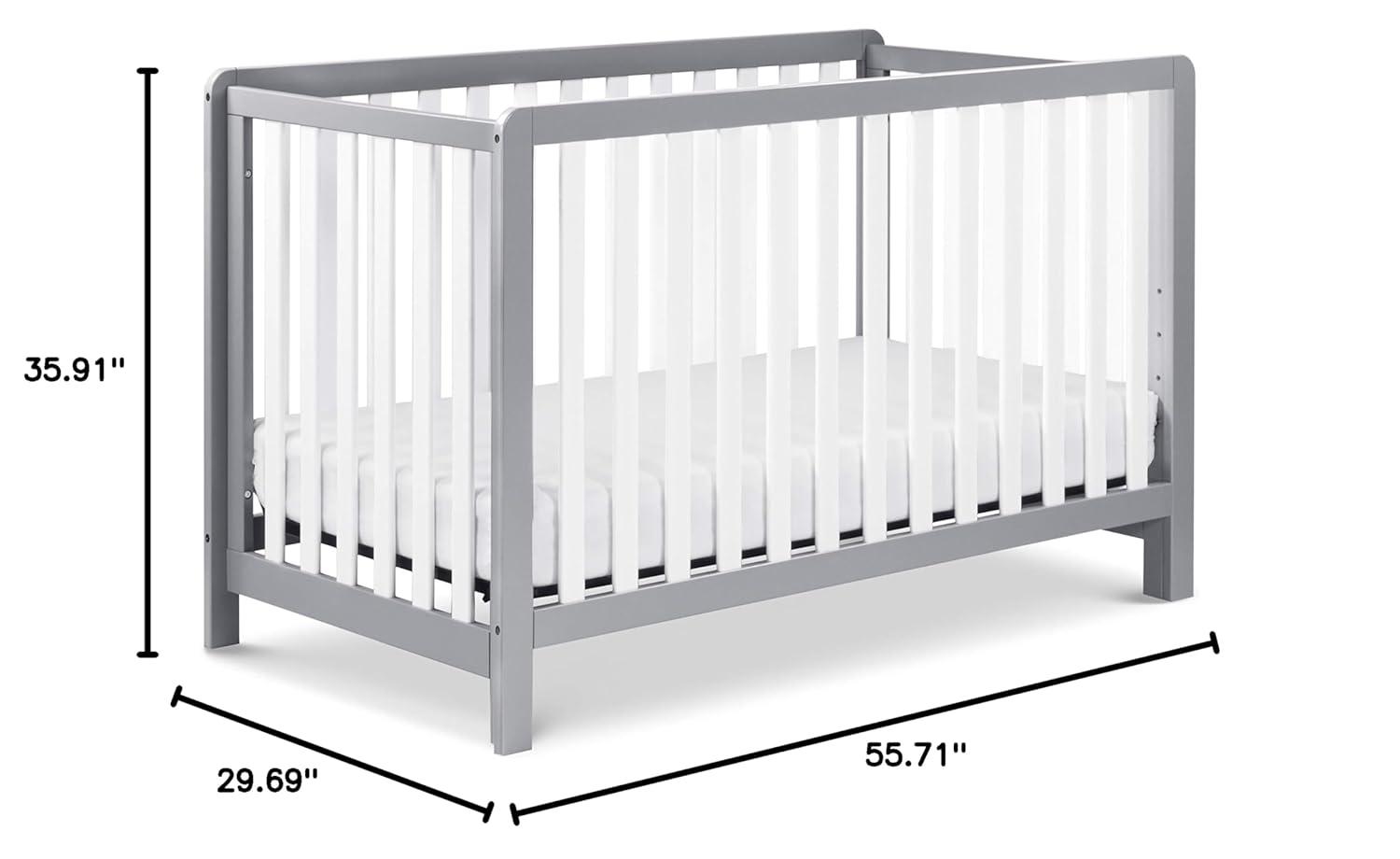 Carter's by DaVinci Colby 4-in-1 Convertible Crib in Gray and White
