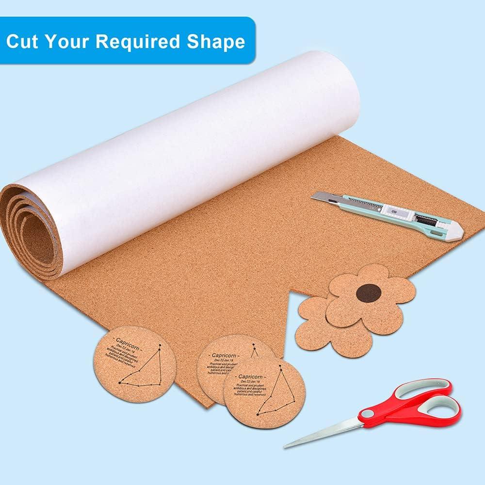 Self-Adhesive Cork Board Roll, 1/8" Thick Cork Boards for Walls, 20"x16" Cork Board Roll for Office, Home, School(3mm,40 * 50cm)