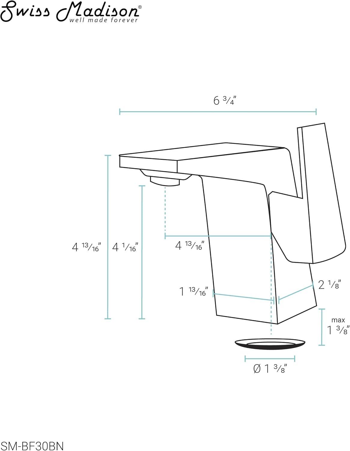 Carré Brushed Nickel Single-Handle Bathroom Faucet