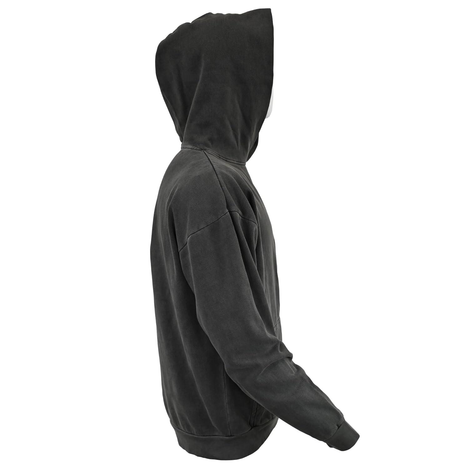 Expert Brand USA-Made Men's Oversized Heavyweight Cotton Pullover Hoodie Charcoal XL