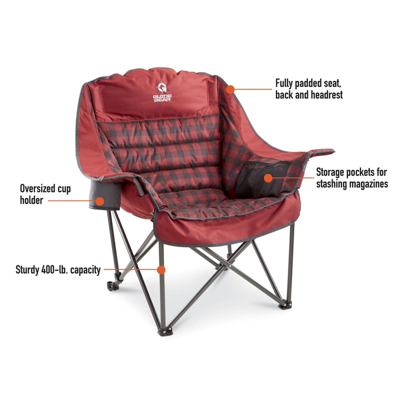 Guide Gear Oversized XL Comfort Padded Camping Chair, 400-lb. Capacity.