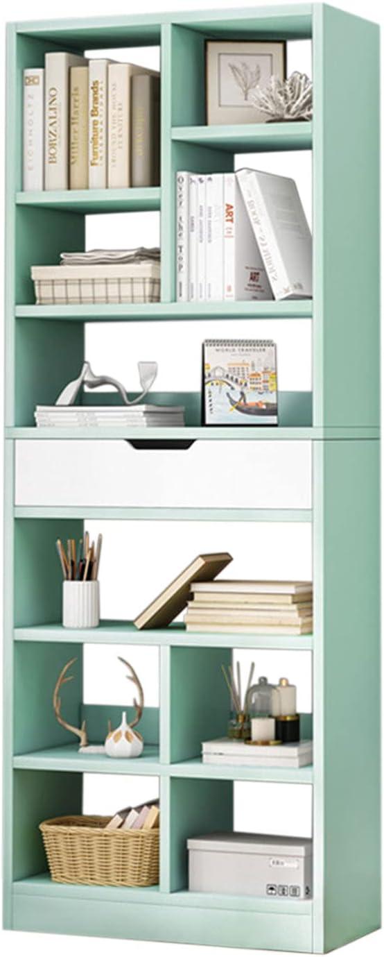 Tiffany Green 71" MDF Open Shelf Bookcase with Drawer