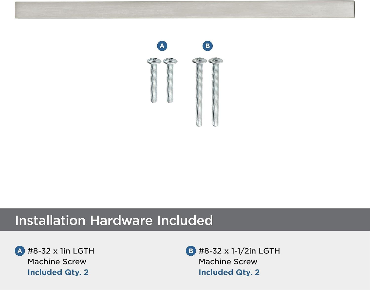 Monument 7-9/16 inch (192mm) Center-to-Center Polished Nickel Cabinet Pull