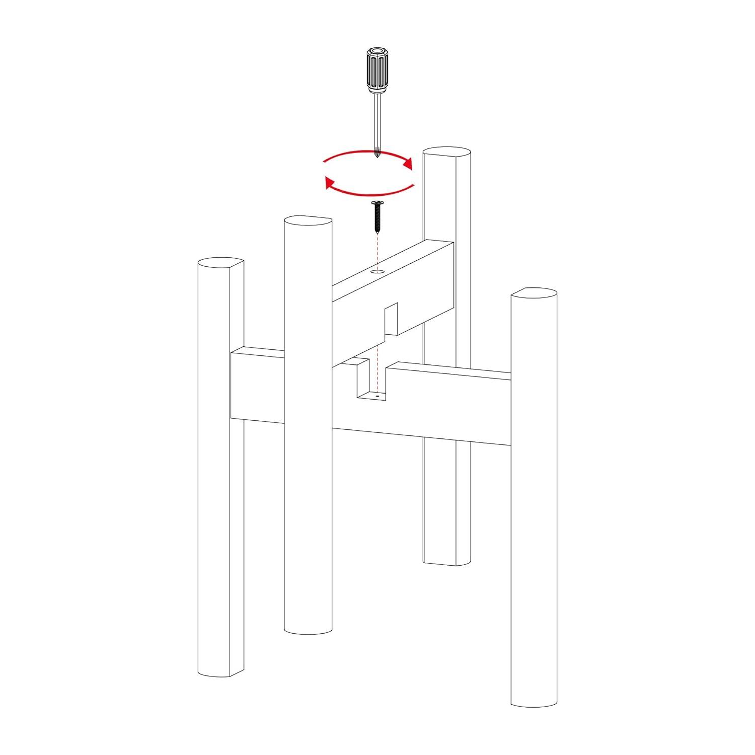 Casual Home Mid-Century Modern Wood Plant Display Stand, Antique Mahogany