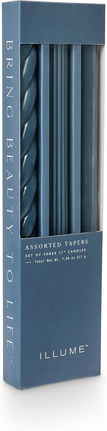 ILLUME Beautifully Done Unscented Assorted Candle Tapers 3-Pack
