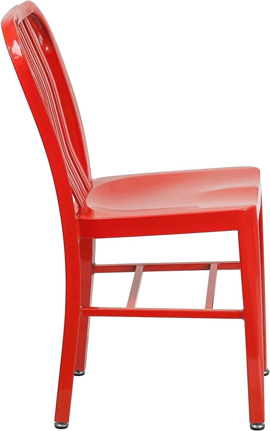 Stamford Red Steel Armless Indoor/Outdoor Dining Chair