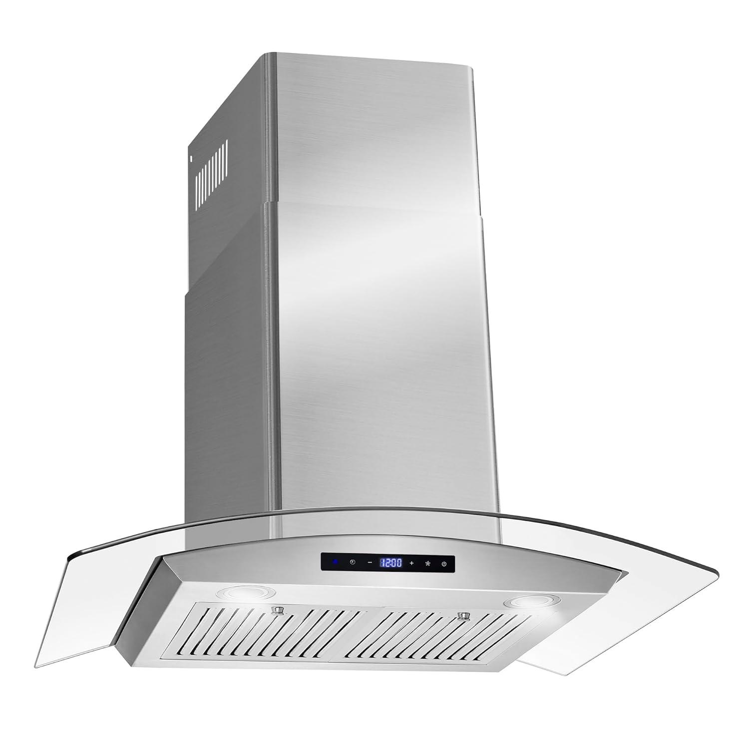 Cosmo 30 in. Ducted Wall Mount Range Hood in Stainless Steel with Touch Controls, LED Lighting and Permanent Filters
