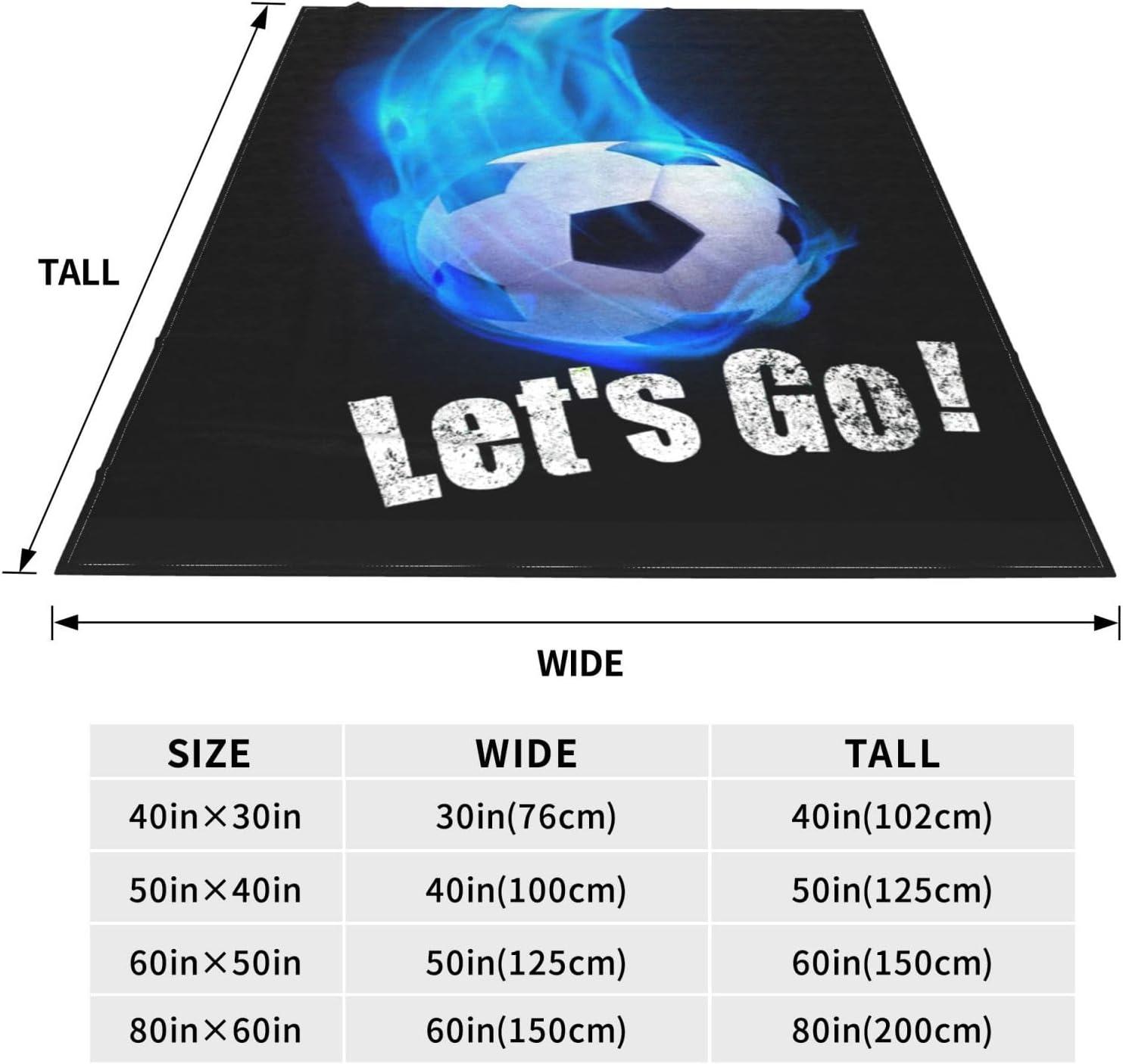 Soccer Blanket Soccer Ball Decor Throw Blanket Football Blanket Gifts for Girls Boys Soccer Lover Winter Bedding Super Warm Soft Plush Lightweight Fleece Flannel Blanket for Kids Men Women 50"X40"