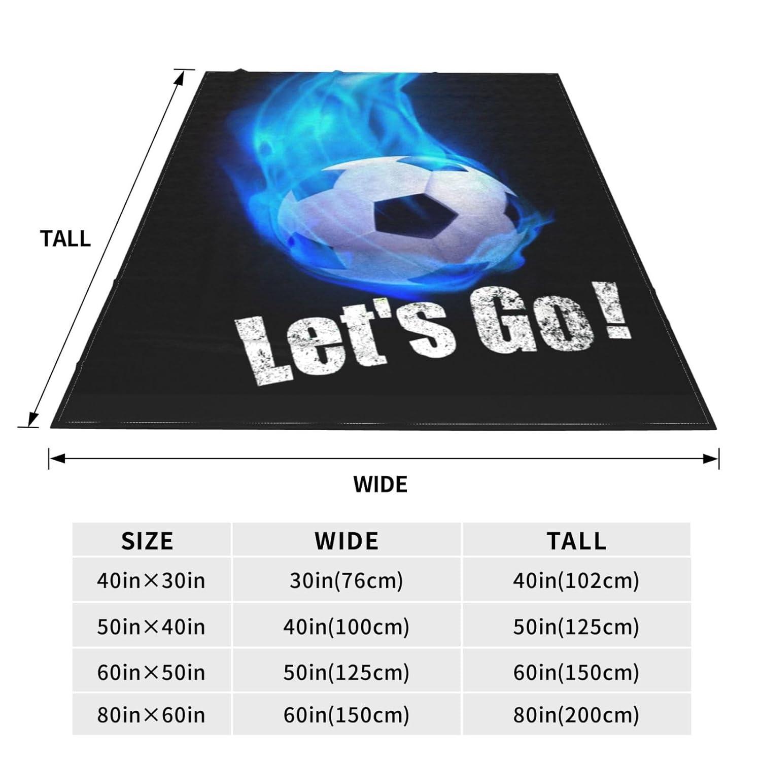 Soccer Blanket Soccer Ball Decor Throw Blanket Football Blanket Gifts for Girls Boys Soccer Lover Winter Bedding Super Warm Soft Plush Lightweight Fleece Flannel Blanket for Kids Men Women 50"X40"