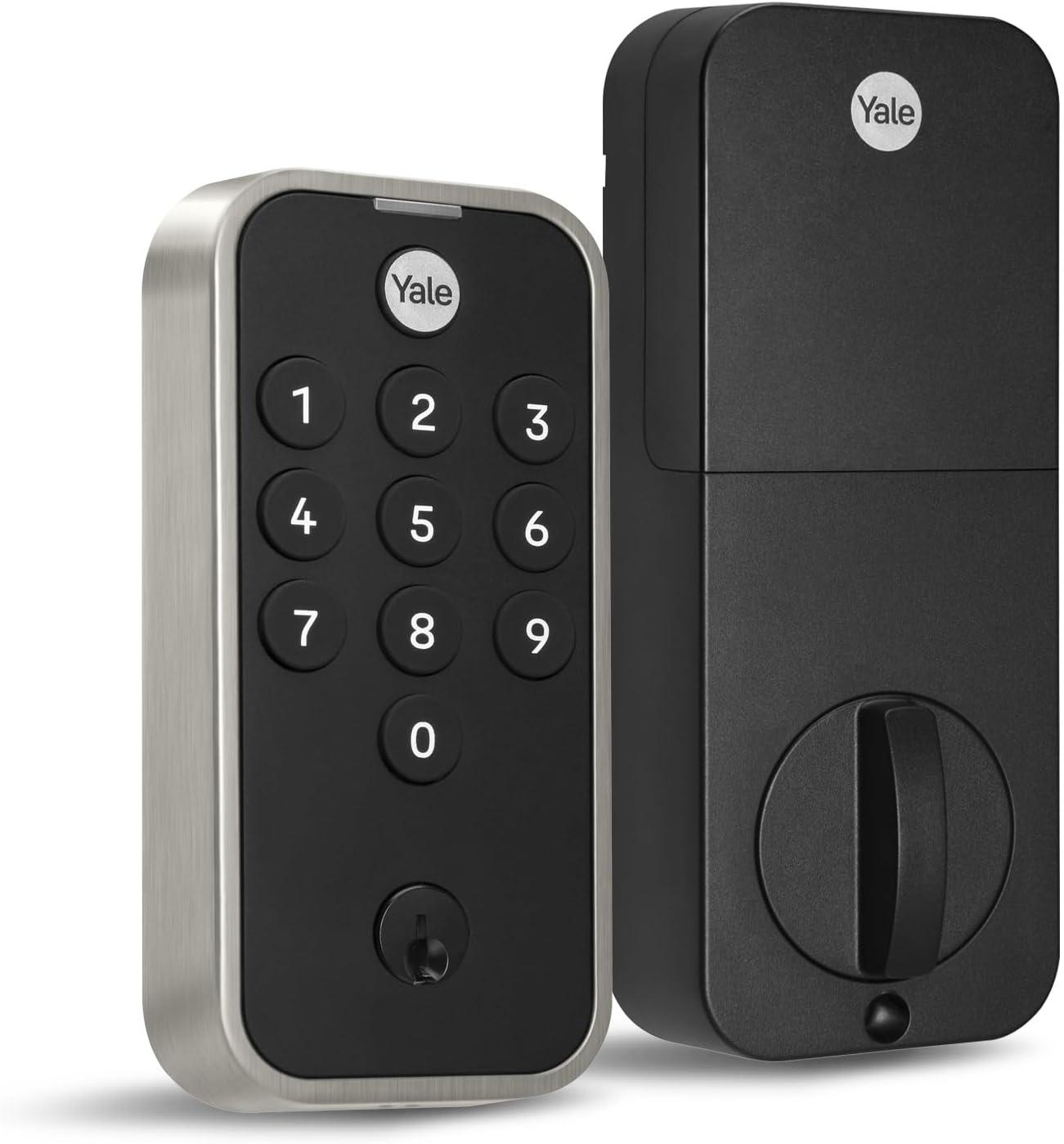 Satin Nickel Keypad Deadbolt with Backlit Keypad