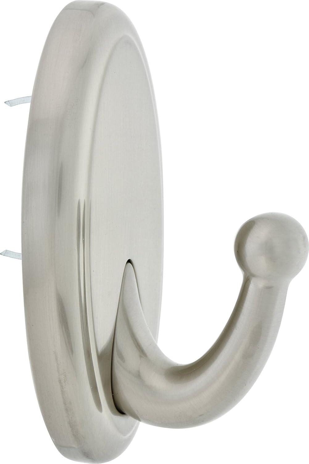 Satin Nickel Oval Metal Hook for Drywall Installation