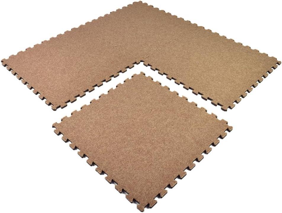 Royal Tan Polyester Interlocking Carpet Tiles, 24x24 Inch