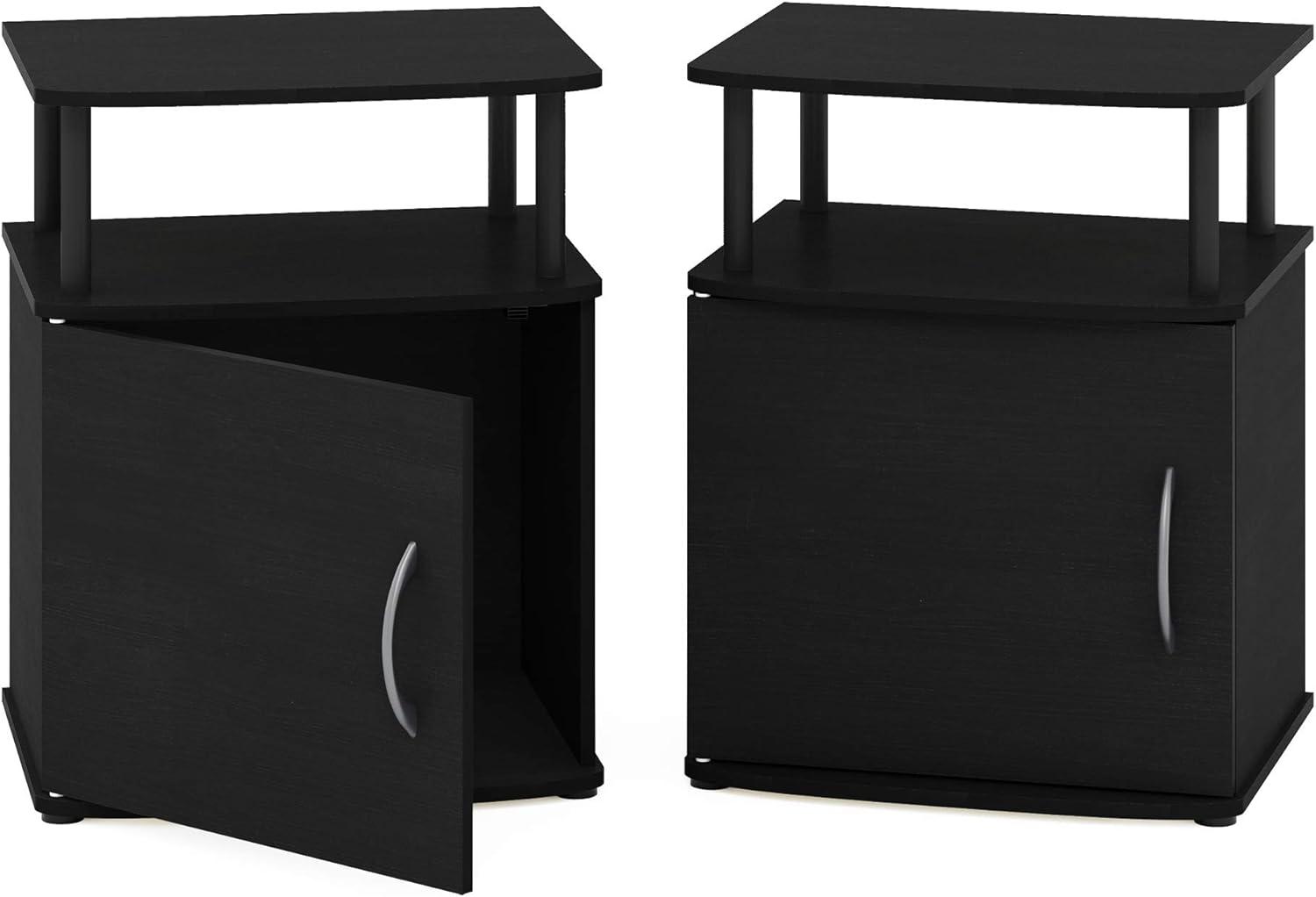 Furinno JAYA Utility Design End Table, Black, Set of 2