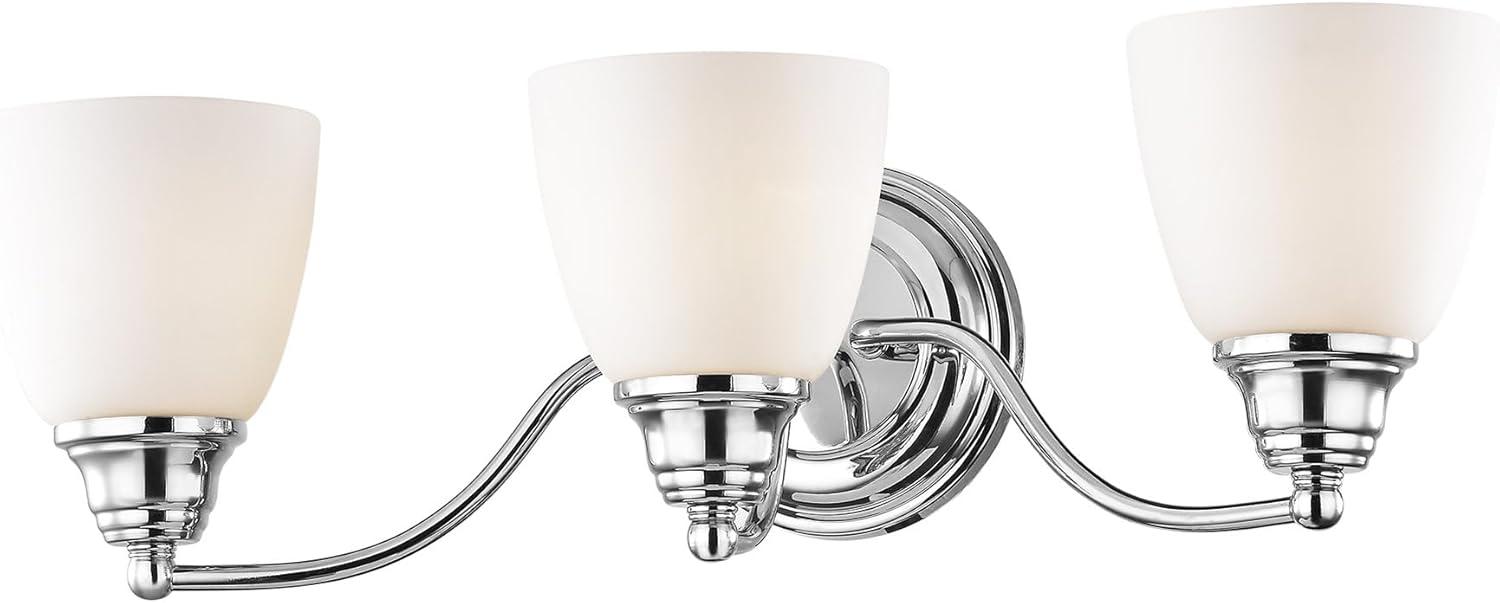 Somerville Brushed Nickel 3-Light Vanity with Satin Opal Glass