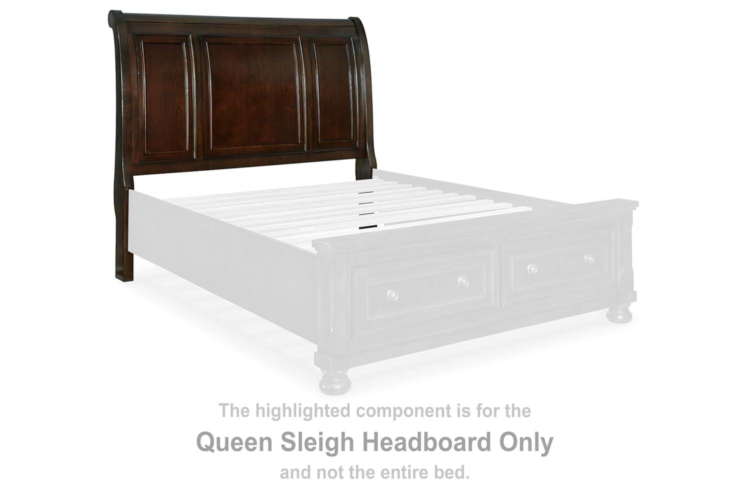 Signature Design by Ashley Casual Porter Queen Sleigh Headboard  Rustic Brown