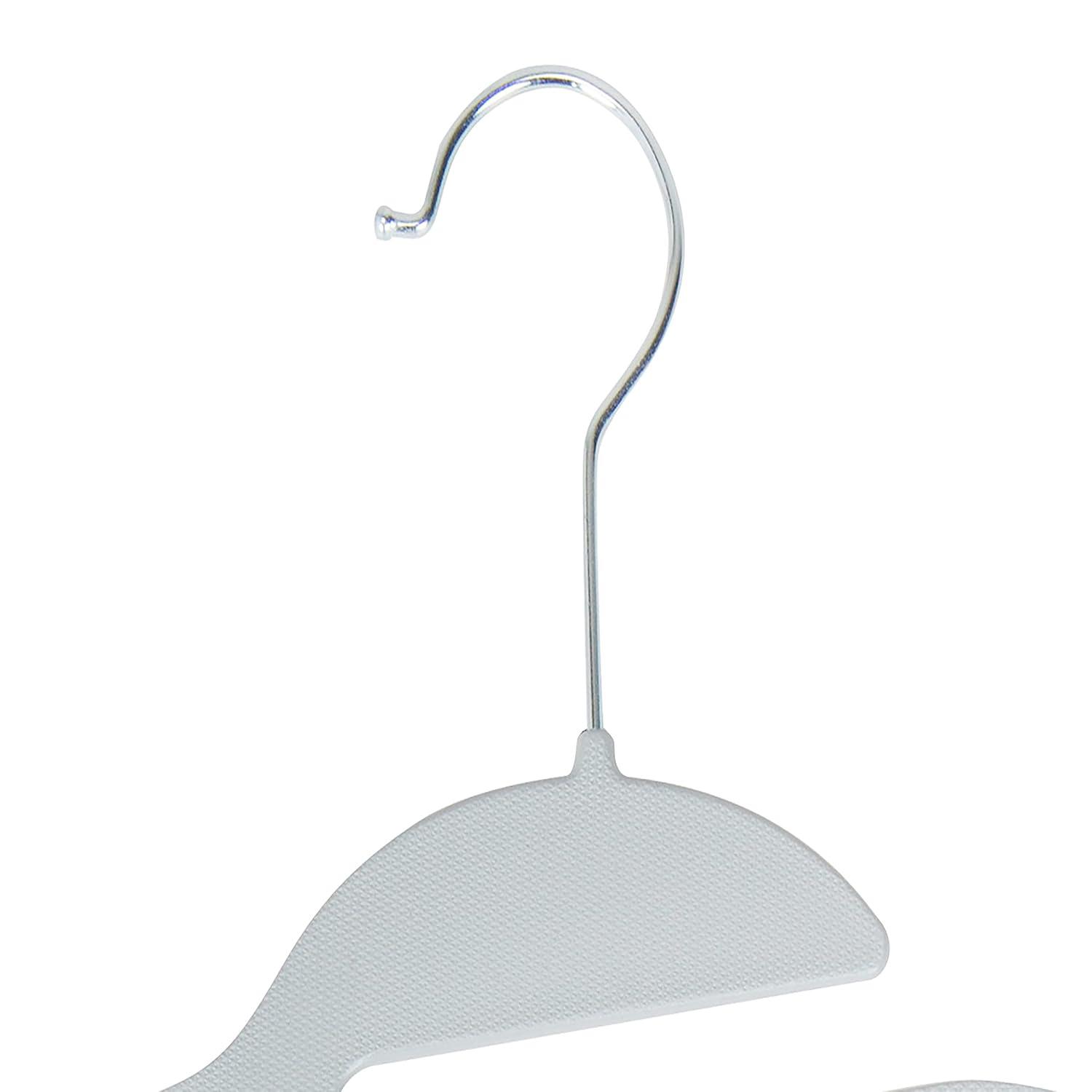 Simplify 8 Pack S-Shape Non Slip Plastic Shirt Hanger with Tie Bar in White