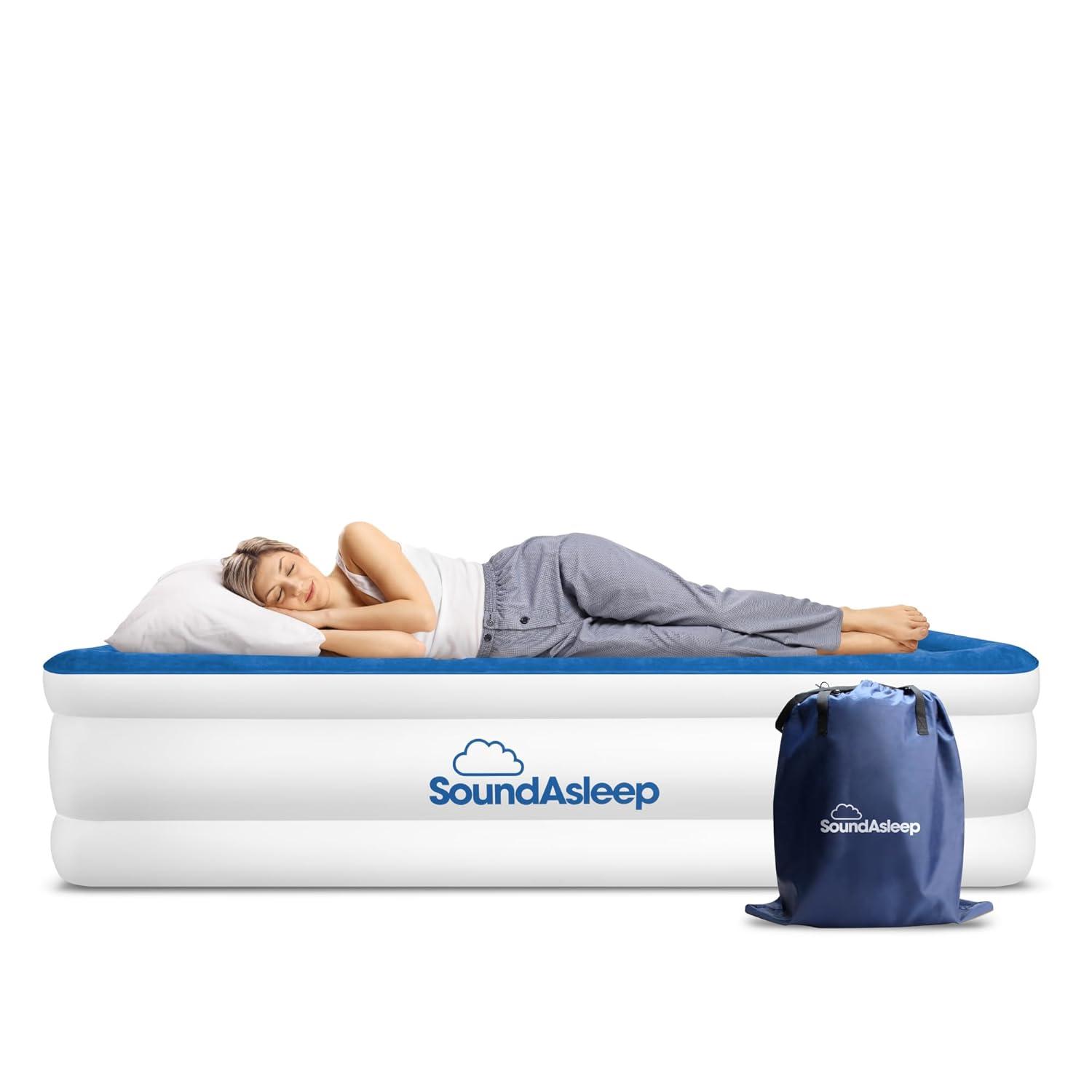 SoundAsleep Dream Series Air Mattress with ComfortCoil Technology & Internal High Capacity Pump -  King - Blue