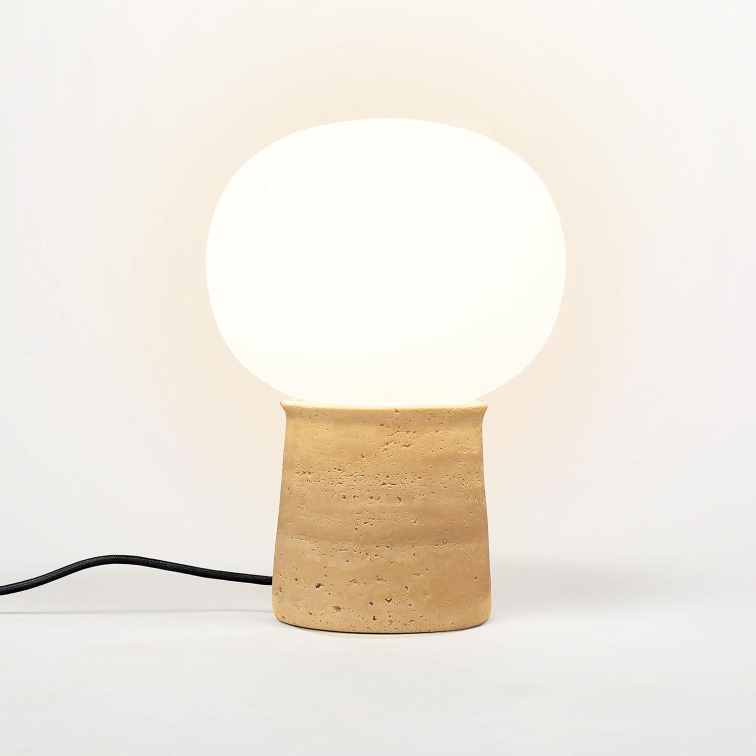 Brightech Neptune 12" LED Table Lamp With Natural Travertine Stone Base | Wayfair