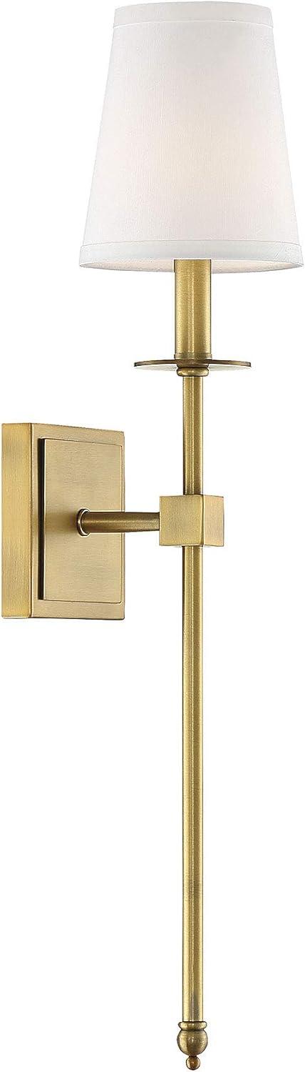 Monroe Transitional 1-Light Dimmable Sconce in Warm Brass