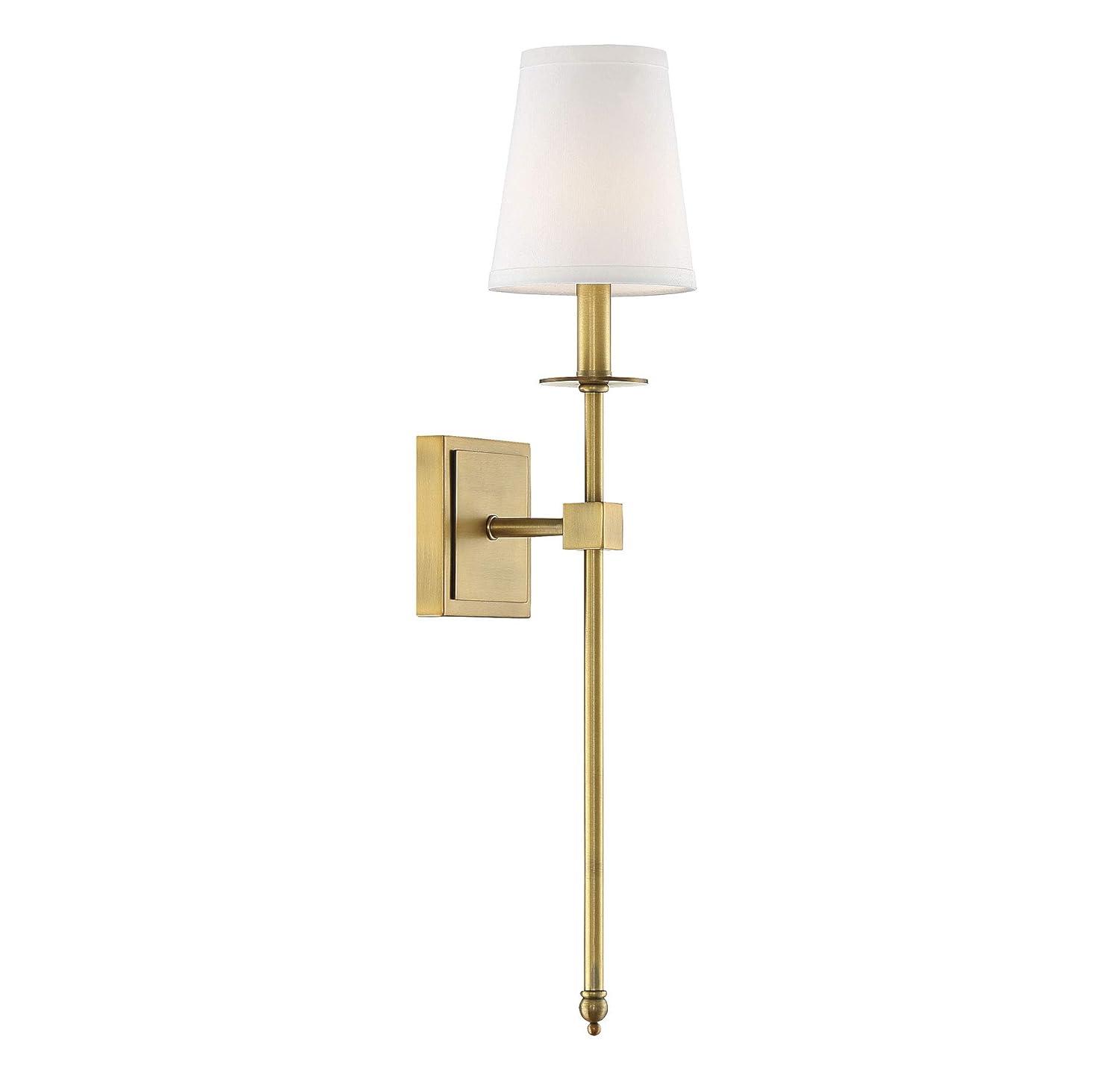 Monroe Transitional 1-Light Dimmable Sconce in Warm Brass