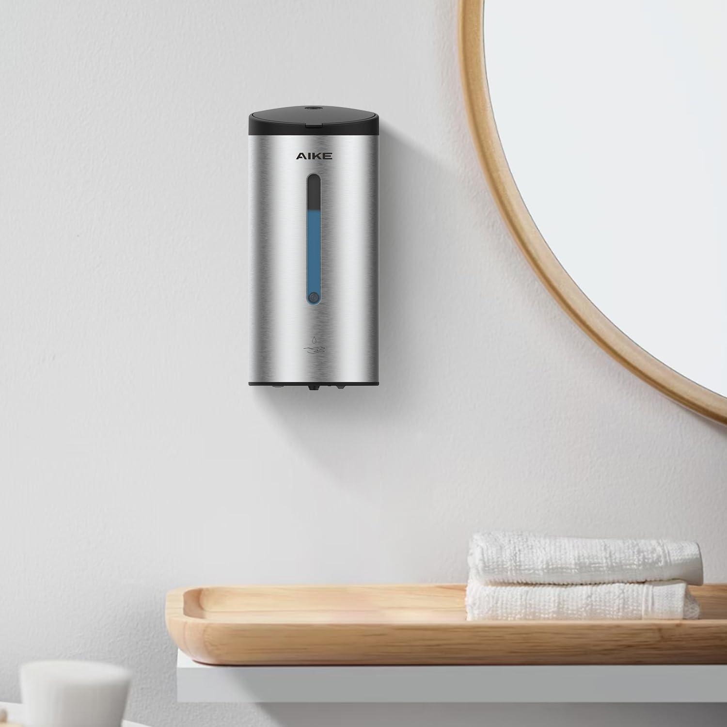 AIKE Wall-Mount Automatic Liquid Soap Dispenser Commercial Large Capacity White Model AK1205