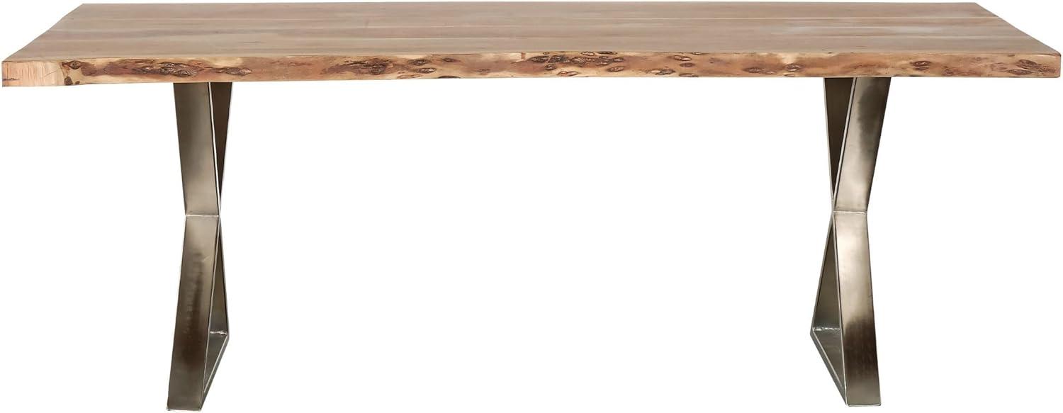 Primo International 51223 70 in. Sutherland Rustic Dining Table, Brown