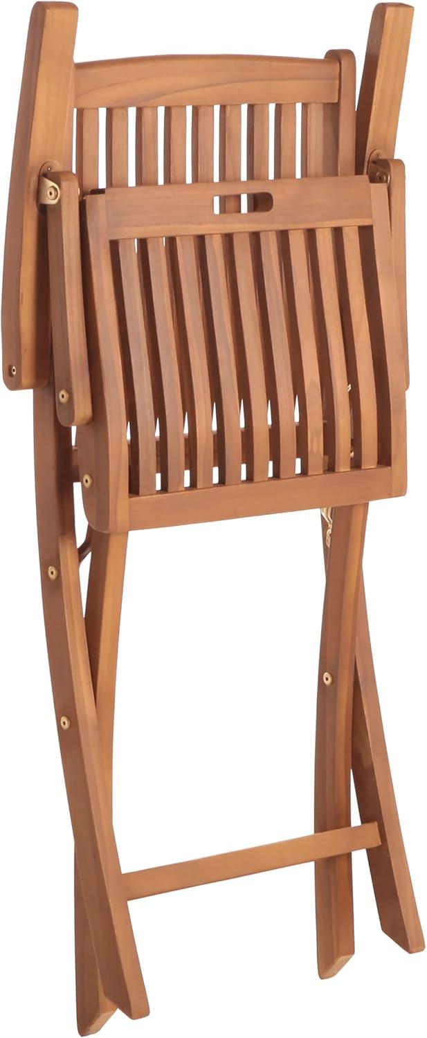 Nordic  Teak Outdoor Oiled Patio Folding Chair with Arm Rests