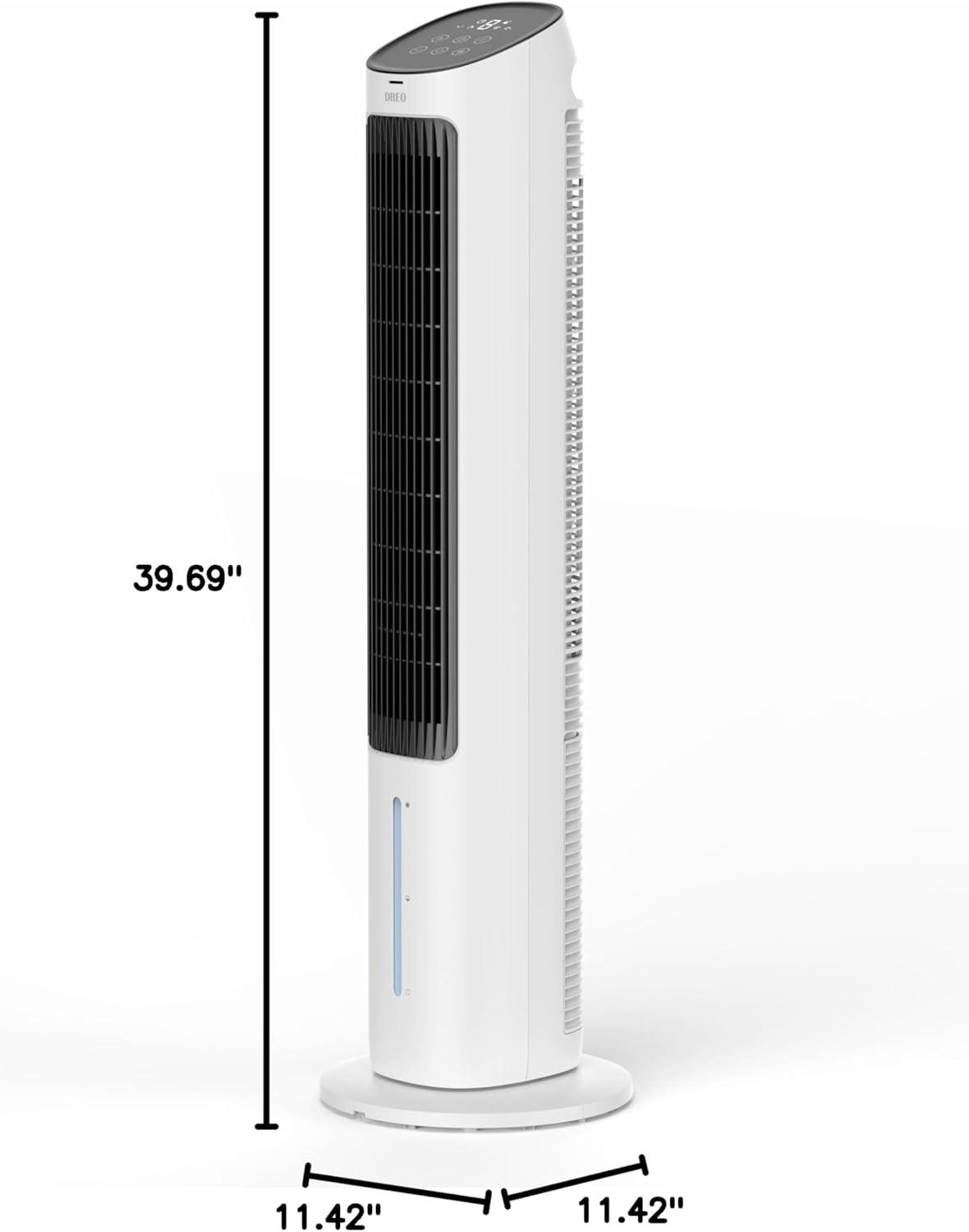 40'' White Evaporative Tower Fan with Remote Control