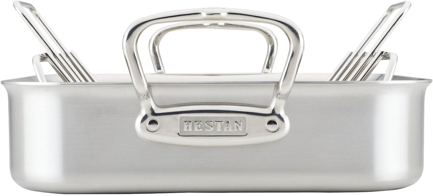 Hestan 14.5" Stainless Steel Roaster with Rack and Handles