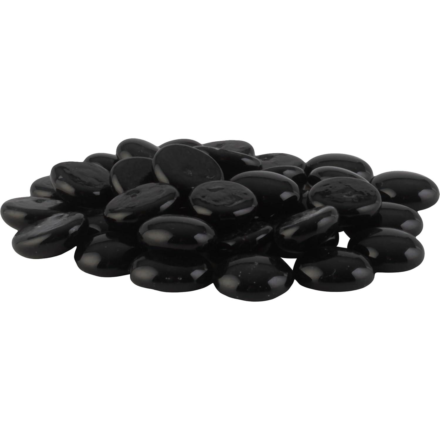 Pure Garden 10lbs Fire Pit Glass Rocks - 3/4-Inch Glass Marbles for Fireplaces, Landscape, Aquariums, or Vases