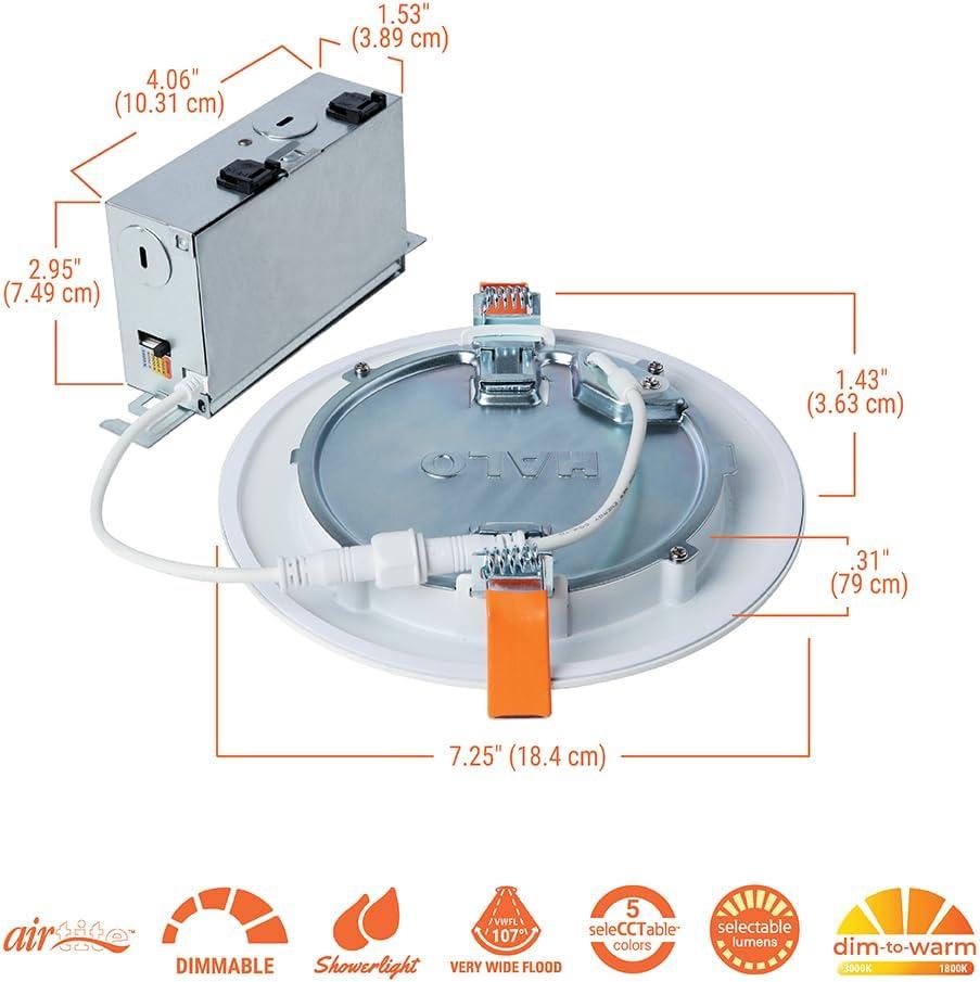 White Aluminum Ultra-Slim Regressed LED Downlight with Dim to Warm