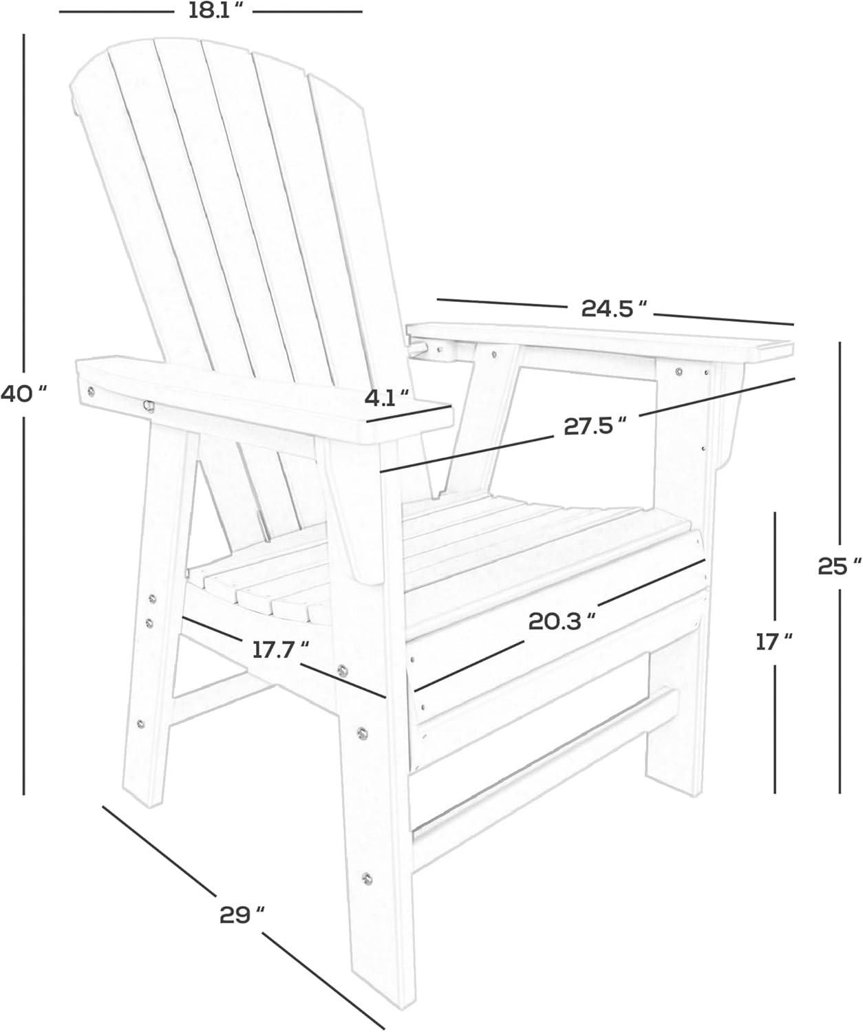 WestinTrends Outdoor Patio Shell-back Adirondack Dining Chair Weather Resistant