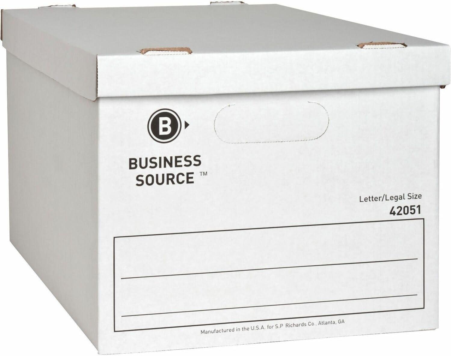 Business Source Storage File, Letter/Legal, 12"x15"x10", White, 12-Pack