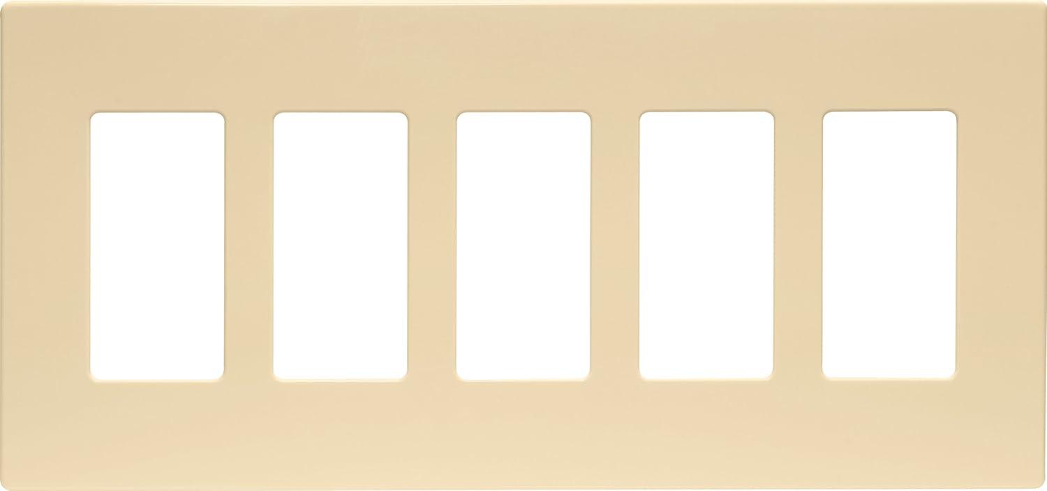 Ivory 5-Gang Screwless Decorator Wallplate