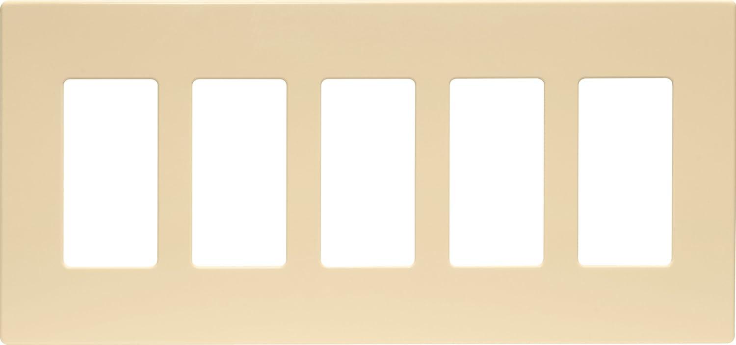 Ivory 5-Gang Screwless Decorator Wallplate
