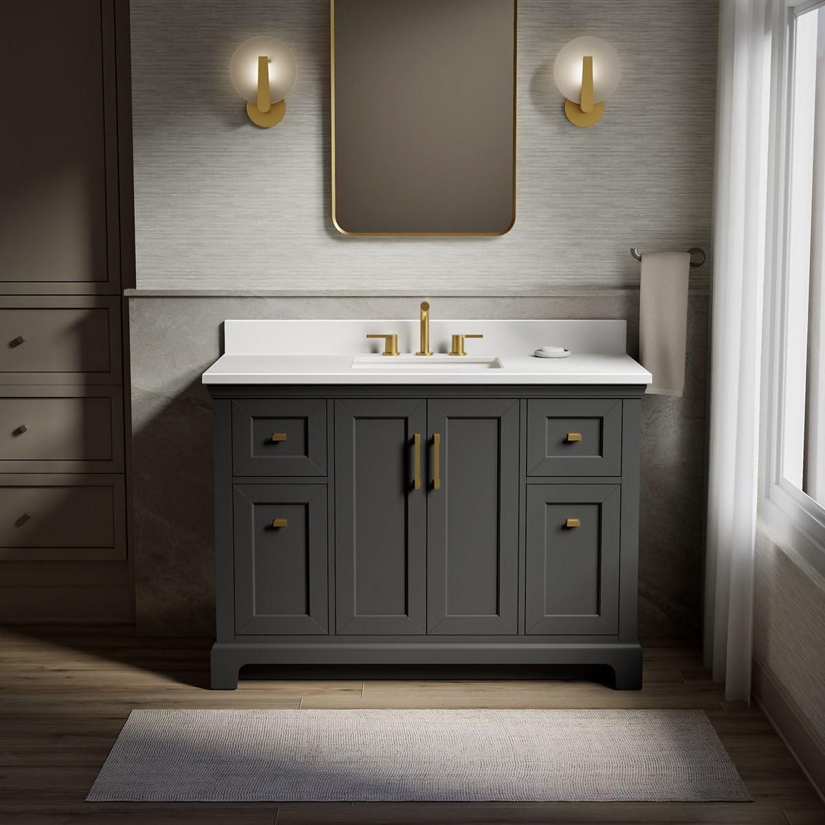 Charlemont 48 In. Bathroom Vanity Cabinet With Sink And Quartz Top