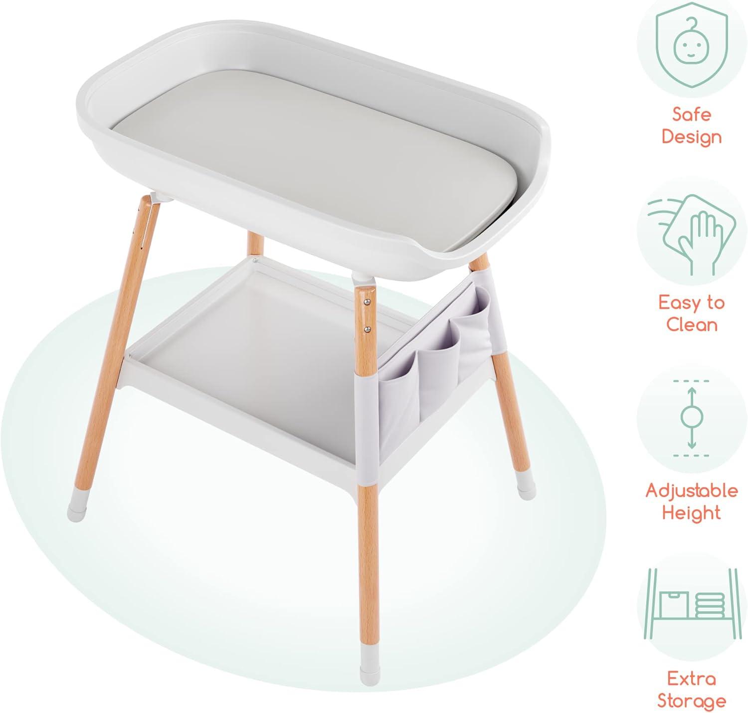 Children of Design Deluxe Diaper Changing Table with Pad & Storage Shelf