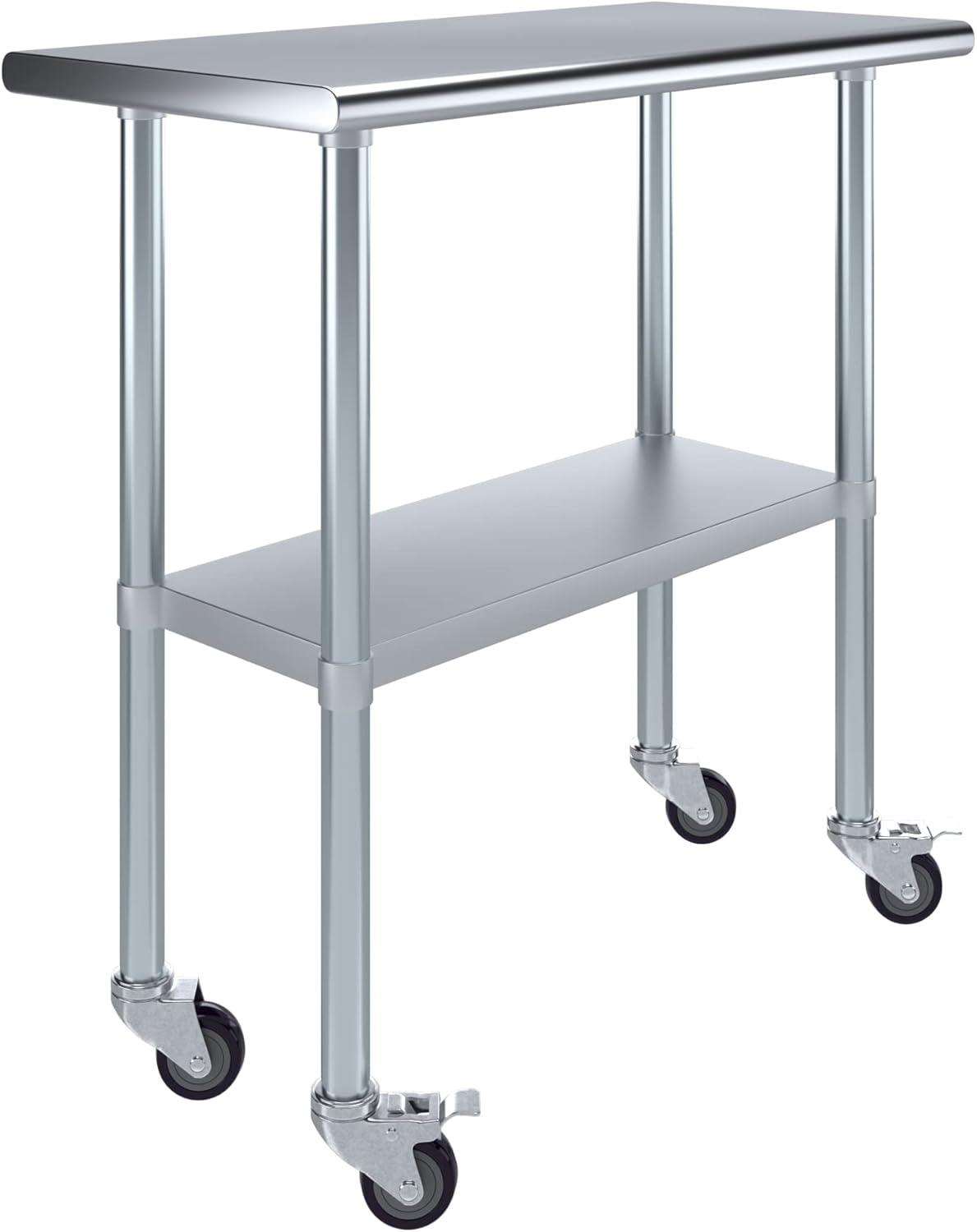 Amgood Stainless Steel Table With Wheels